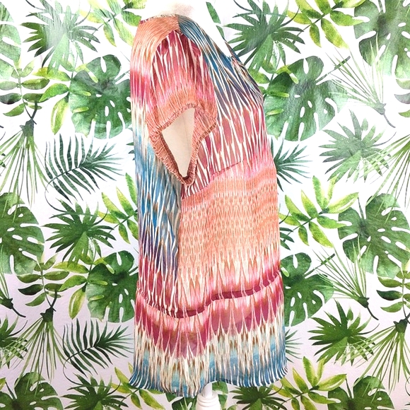 a.n.a Pink & Blue Zig-Zag Striped Coverup (Size: X-Large) - Picture 5 of 10